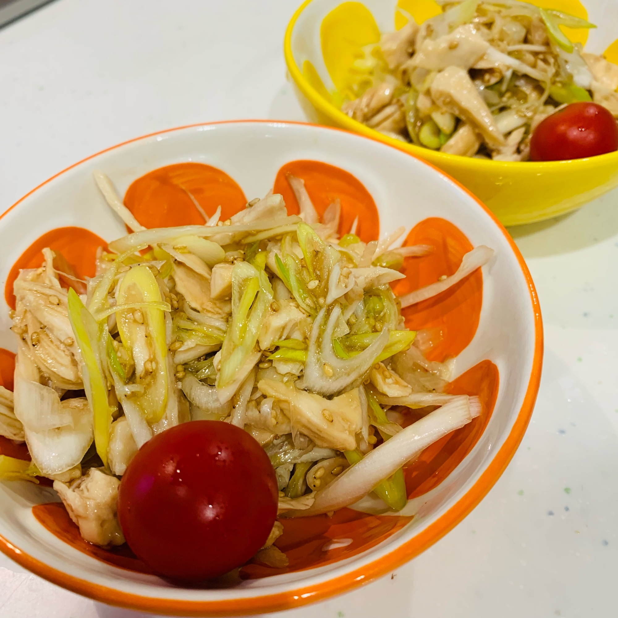 鶏むね肉とネギの旨和え