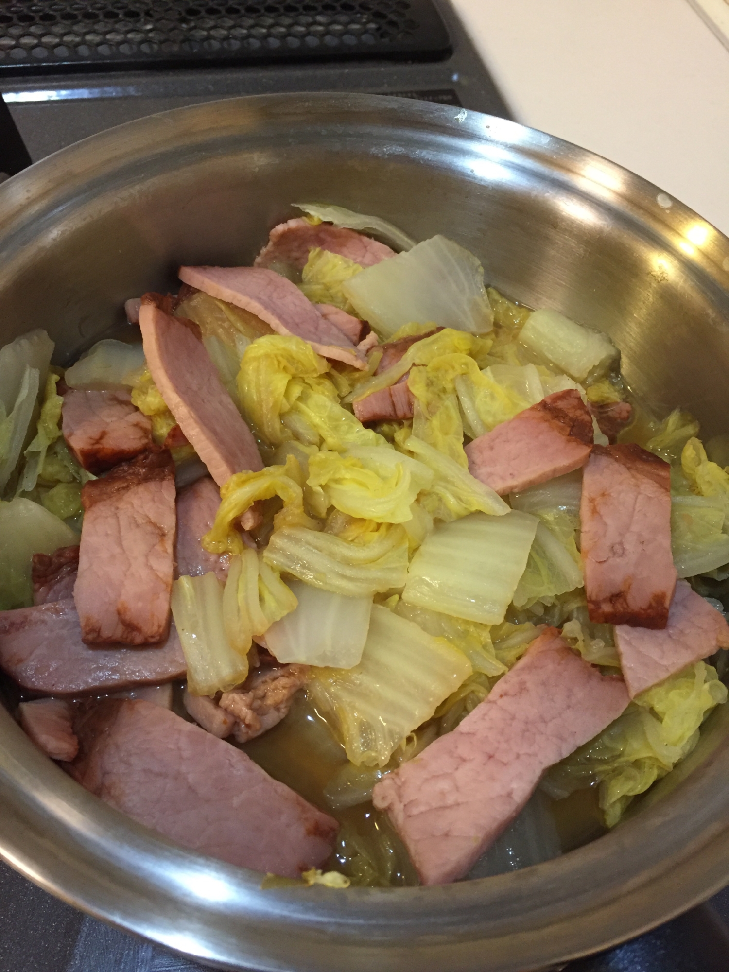 白菜と焼き豚の煮物
