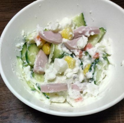 麹生活しましょ☘️胡瓜と魚ニソのポテトサラダꕤ୭*