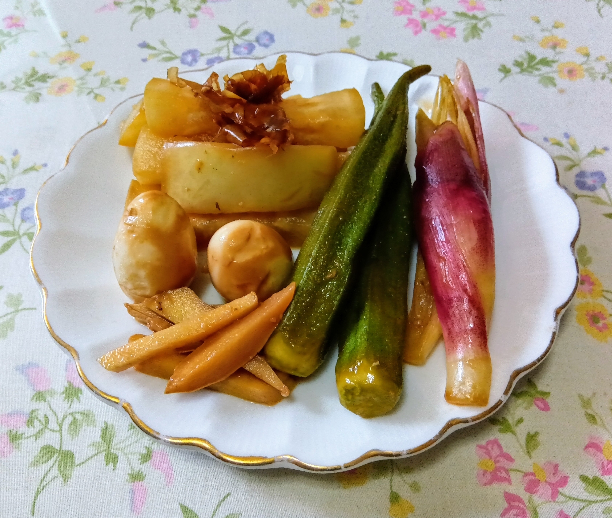 大根入り野菜とうずら卵の焼きびたし