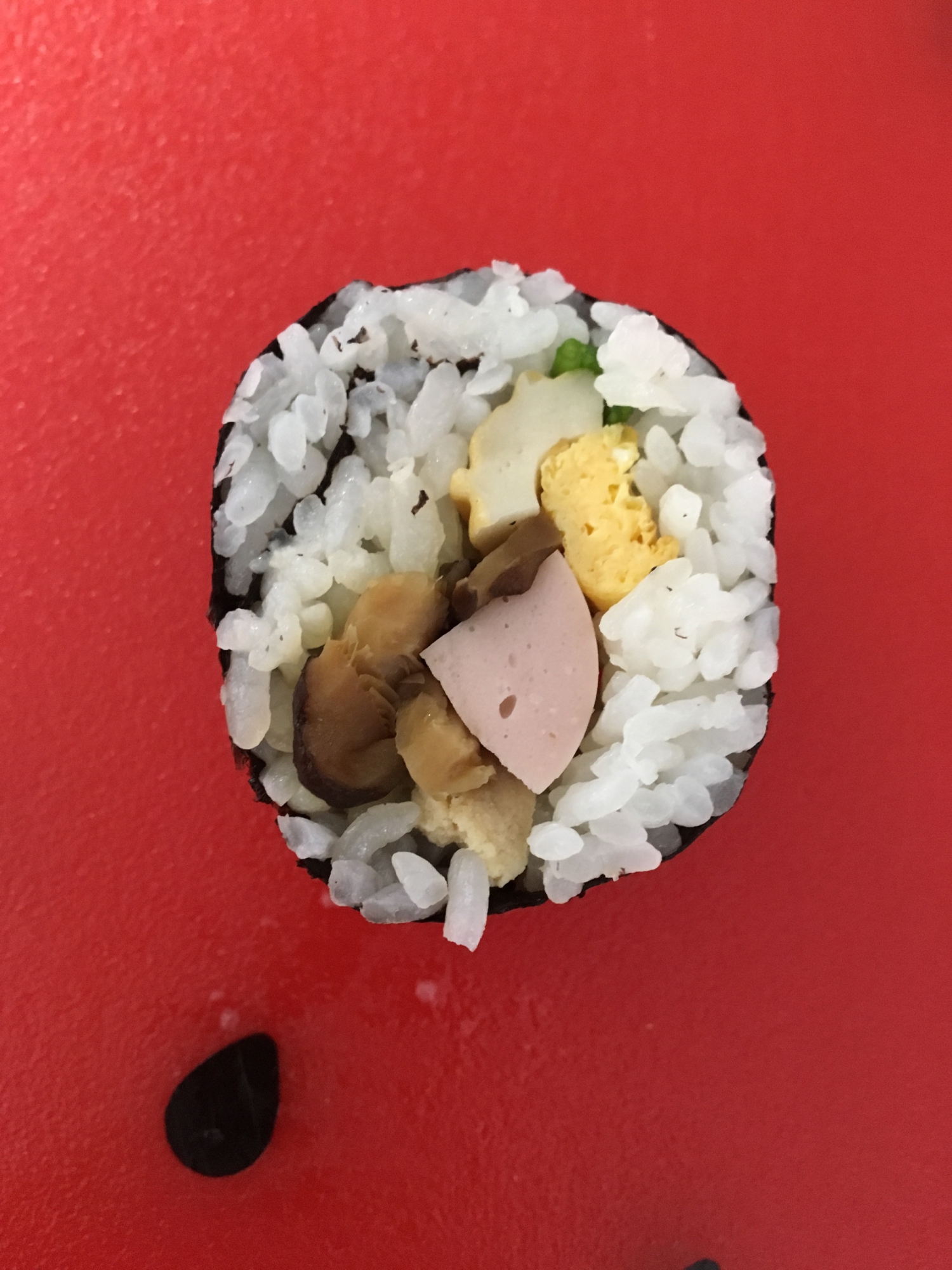 魚肉ソと椎茸と高野豆腐の巻き寿司(^○^)