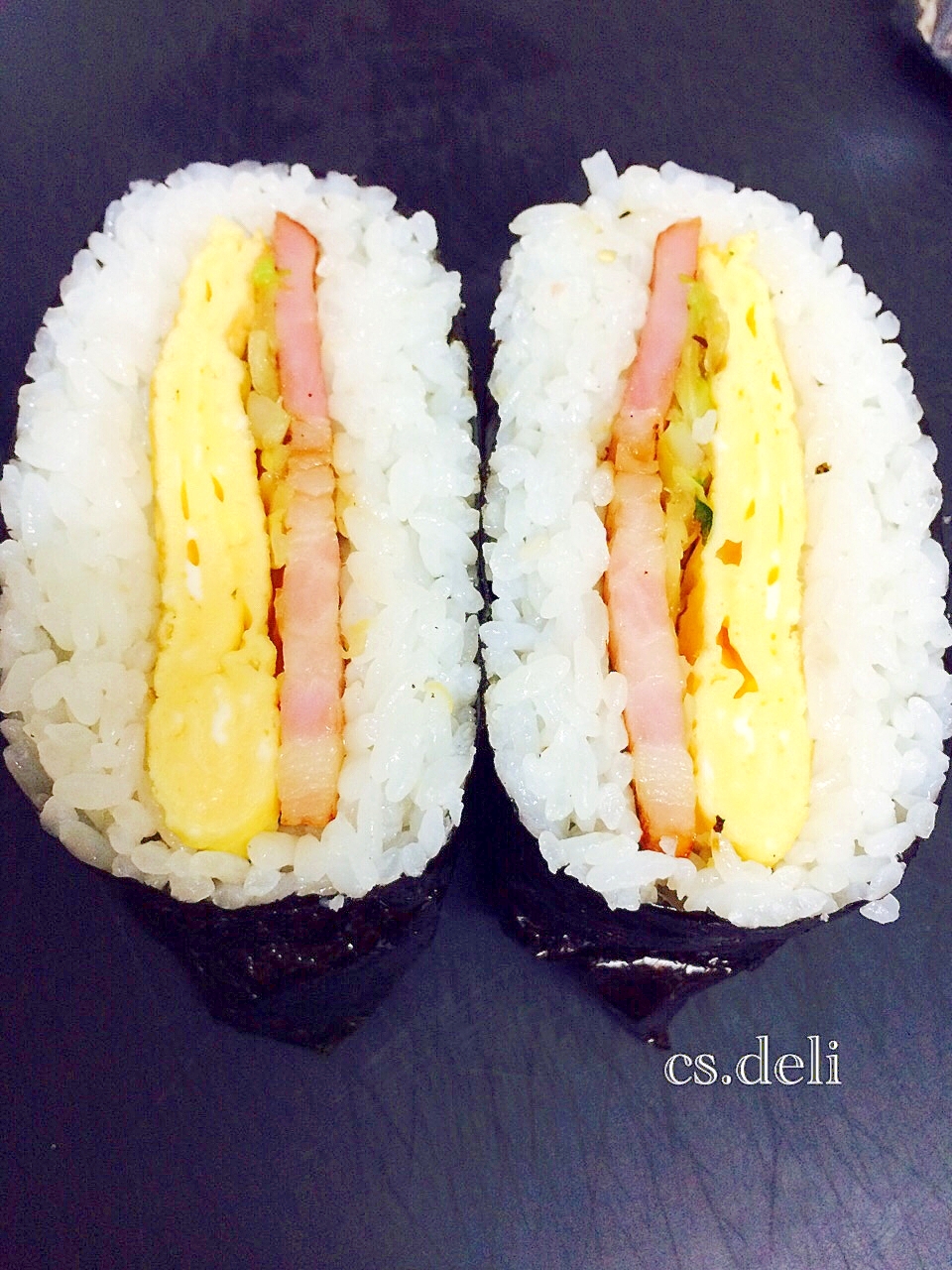 ♡おにぎらず♡ベーコン&キャベツ&卵