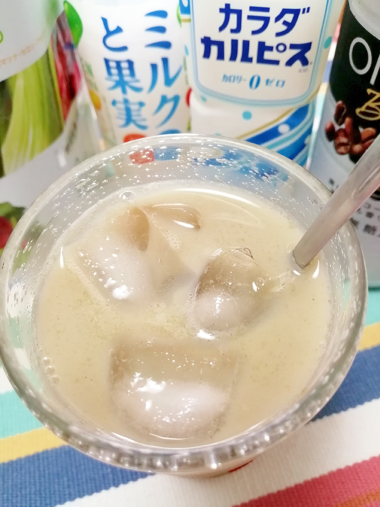 アイス☆グリーンカルピスカフェオレ♪