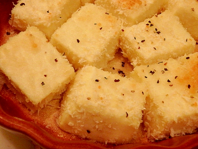 塩豆腐のパン粉焼き