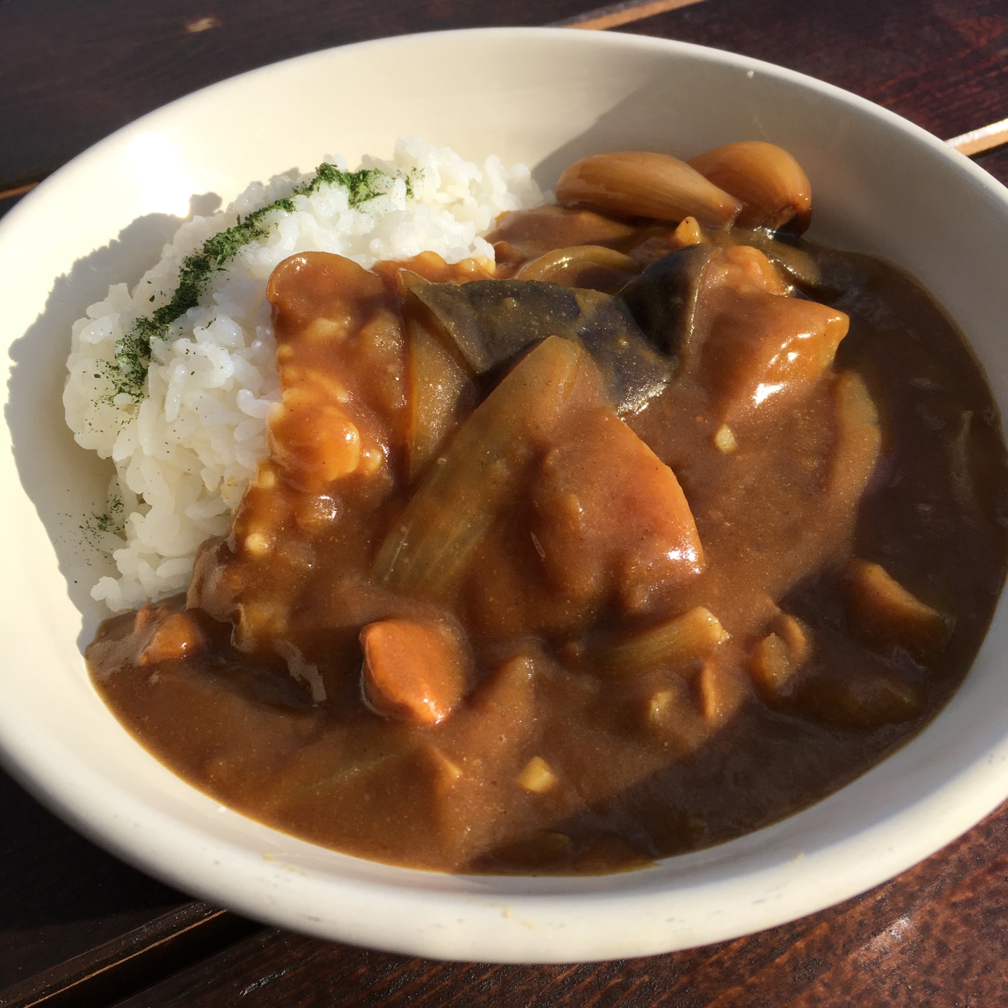 野菜だしdeじゃが芋とナスのポークカレー♪