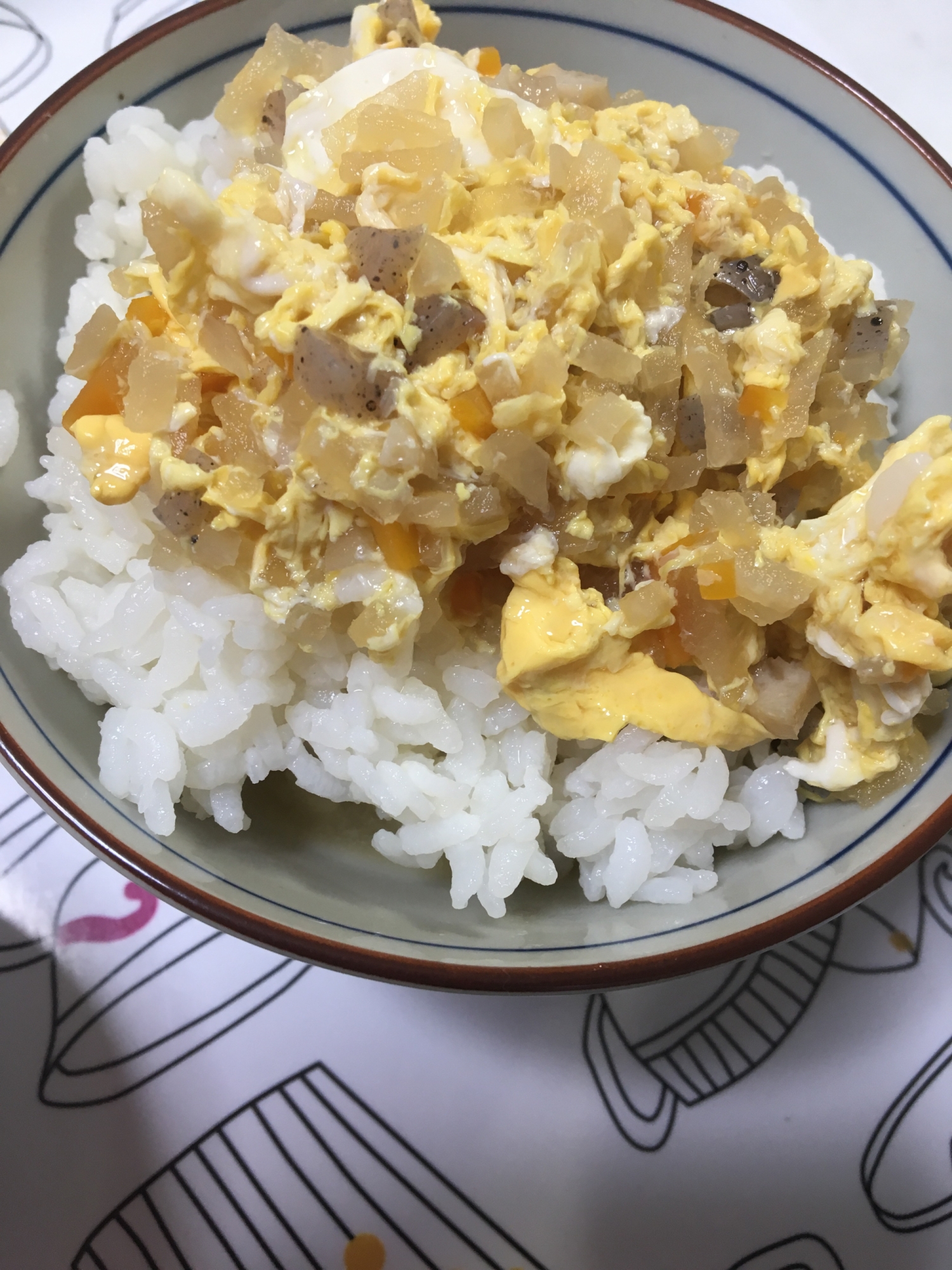 切り干し大根の煮物リメイク☆玉子丼(^○^)