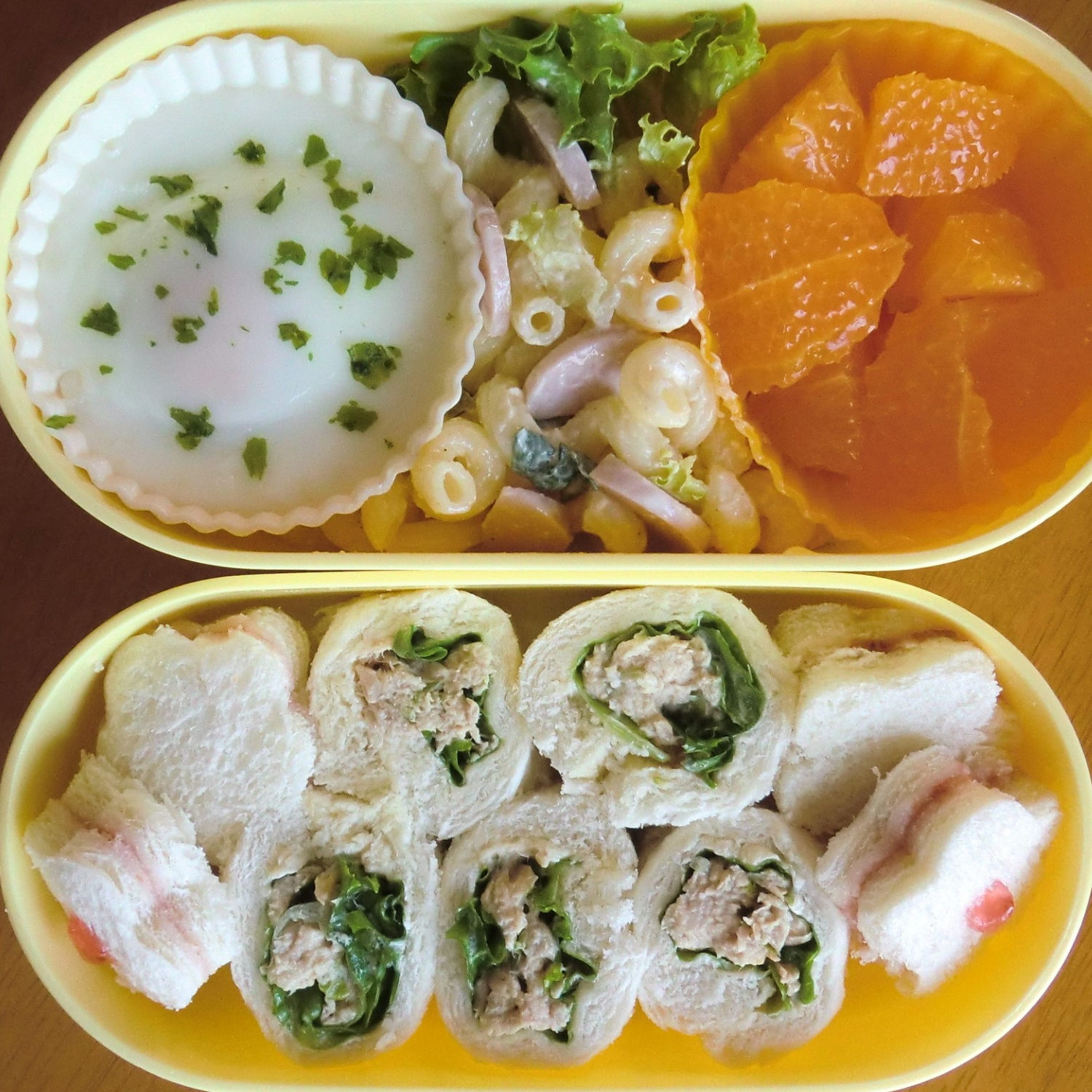 こどものお弁当★ツナロール＆お花ジャムサンド