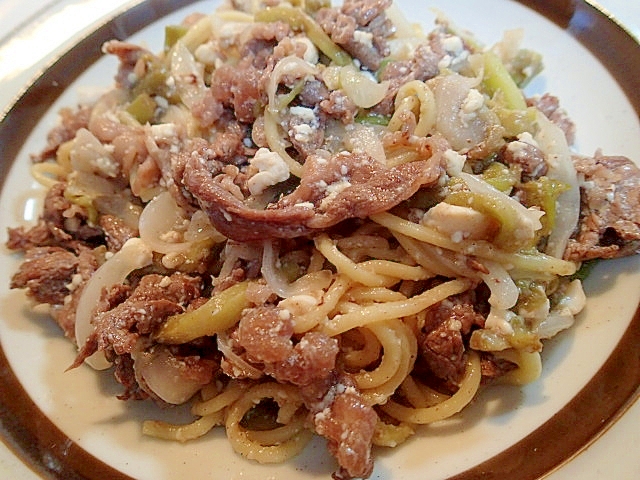 牛肉と豆腐と野菜の焼きちゃんぽん♪