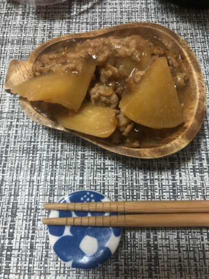 大根が安かったのでこちらのレシピを参考にしました！豚の挽肉も、あまり使ったことがなかったのですがとても簡単にできました！保存食としてもお弁当にも使えます