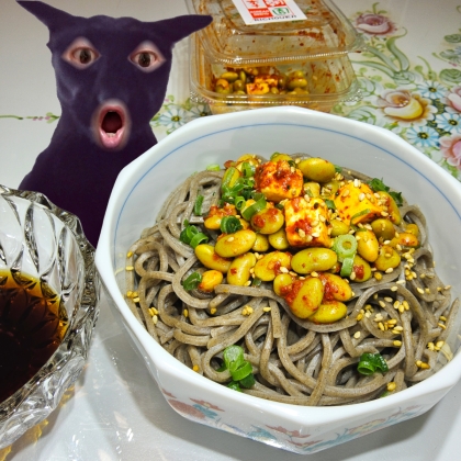 乾麺に♪キムチトッピング（ソーメン、うどん、そば）