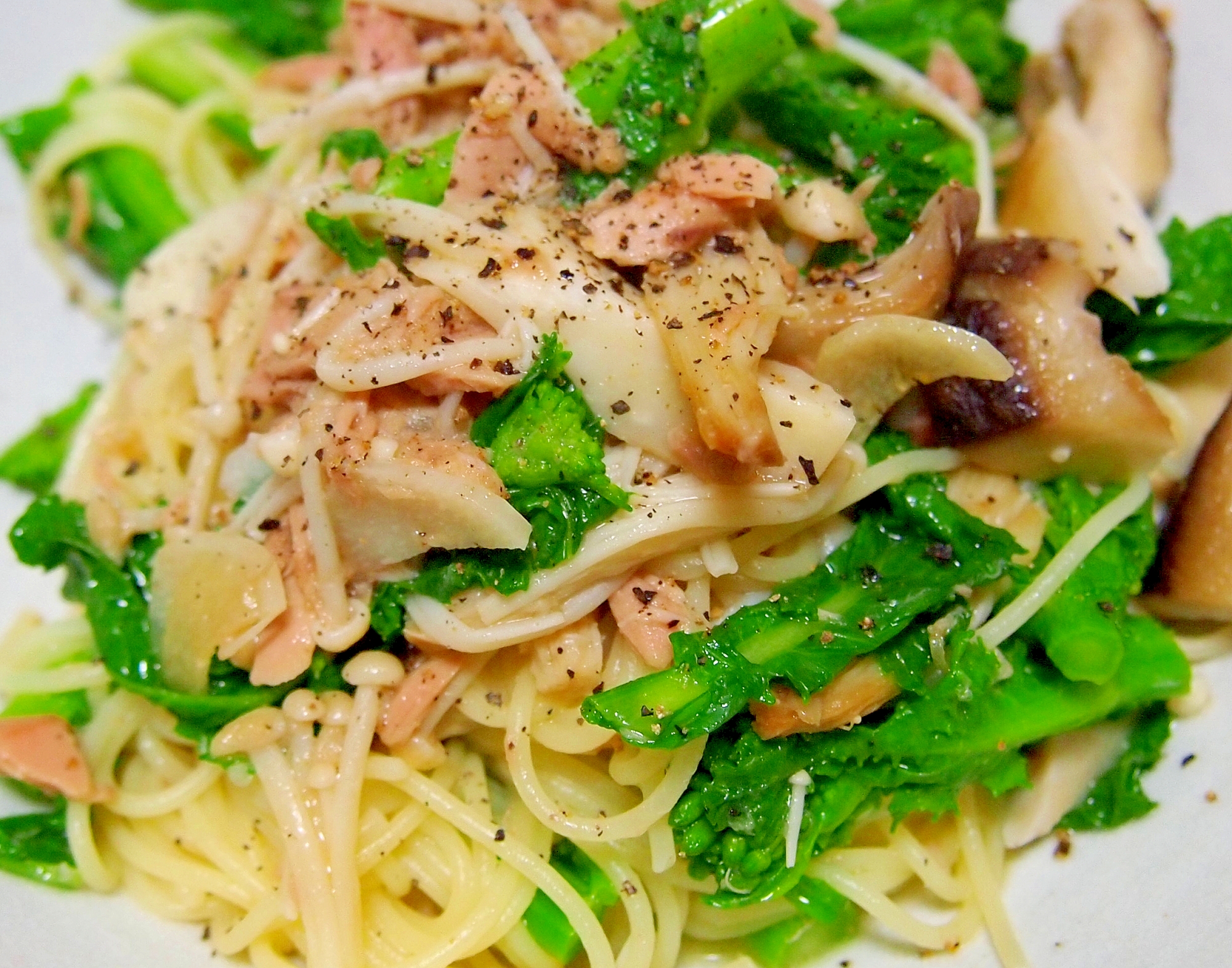 菜の花とツナときのこのパスタ レシピ 作り方 By まるっとまる 楽天レシピ 菜の花とツナときのこのパスタ レシピ 作り方 By まるっとまる 楽天レシピ