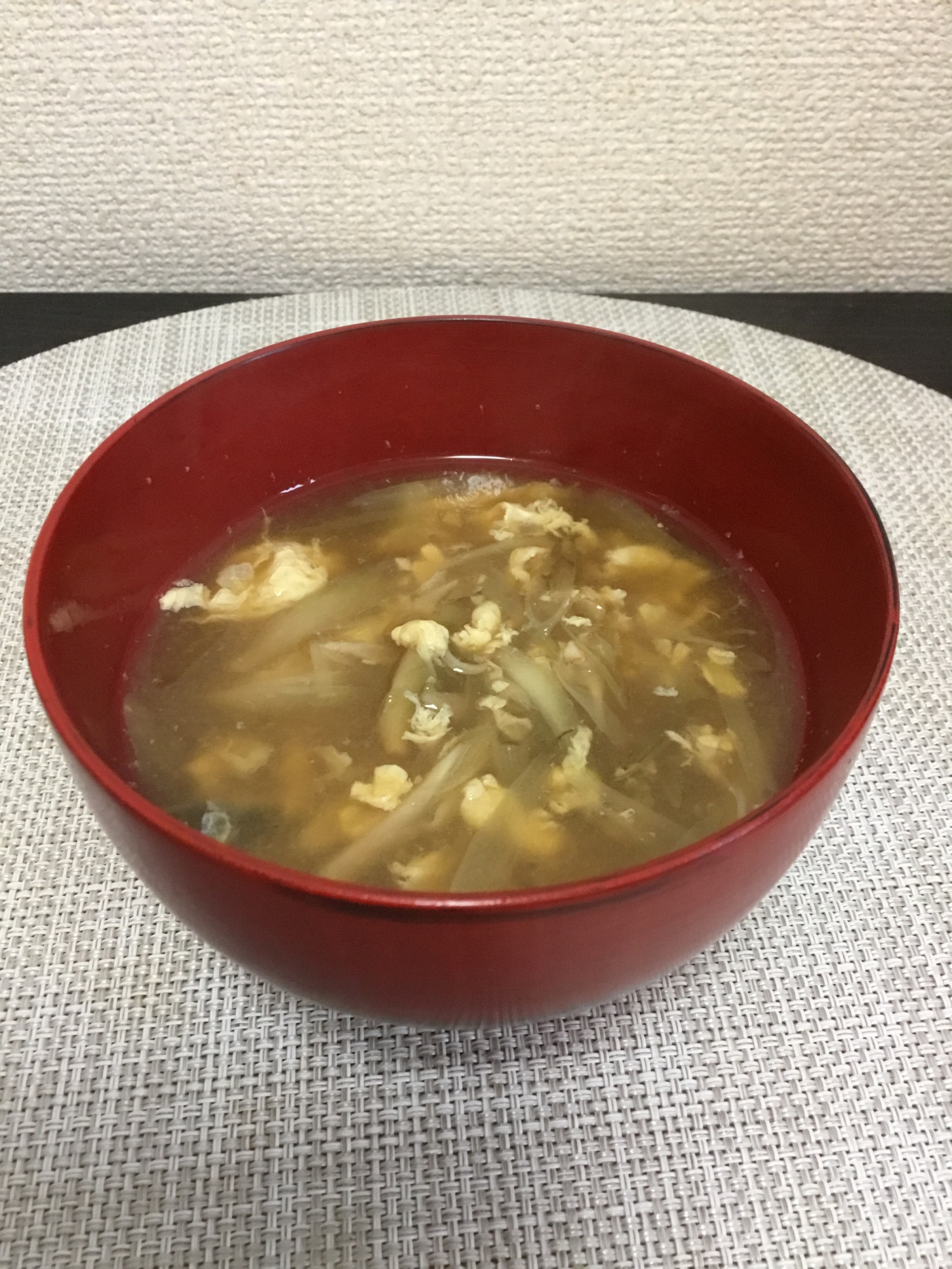 みょうがとふわふわ卵のお味噌汁