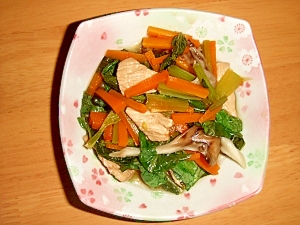 栄養満点◎小松菜と鶏肉の炒め煮