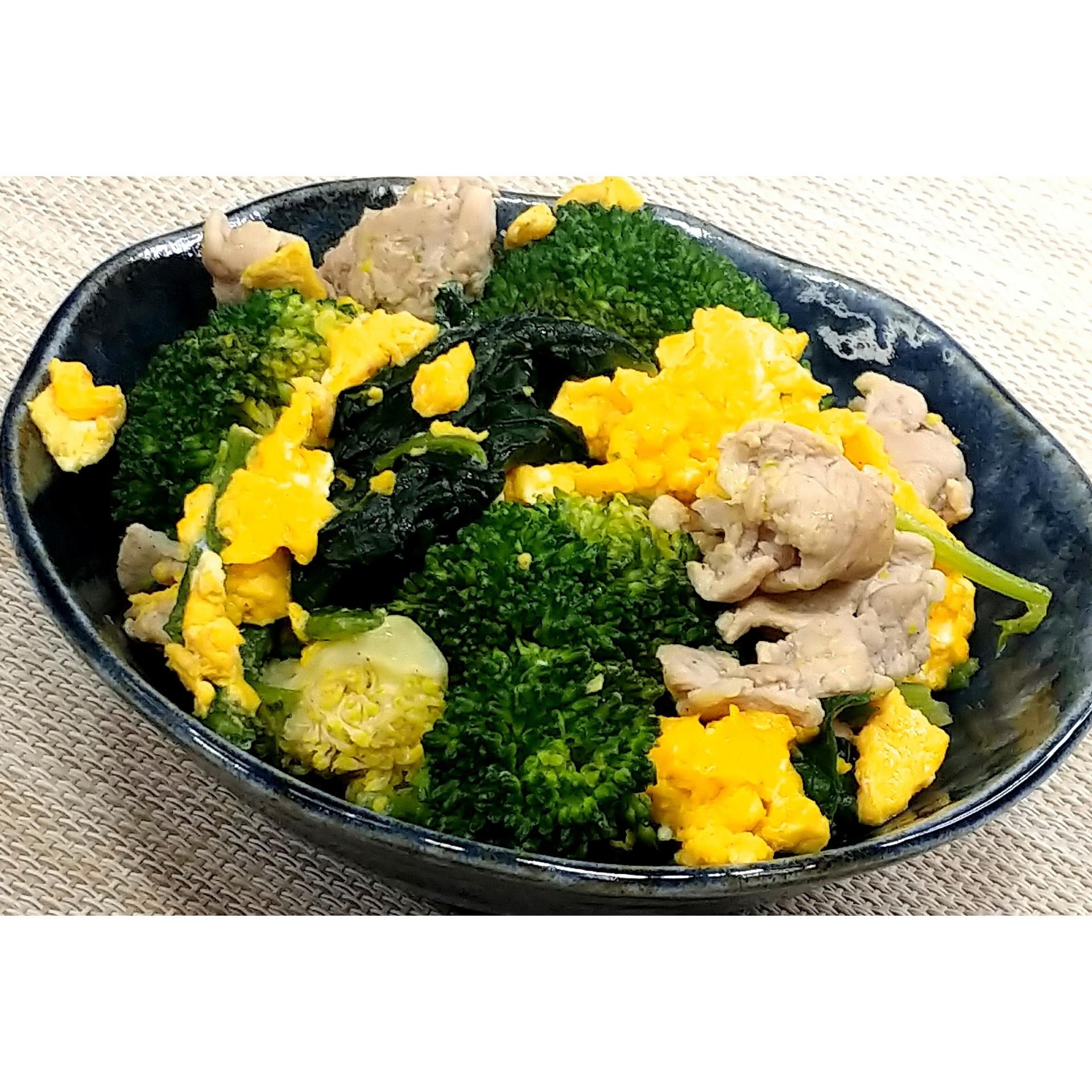 ほうれん草とブロッコリーの豚肉炒め★動画あり★