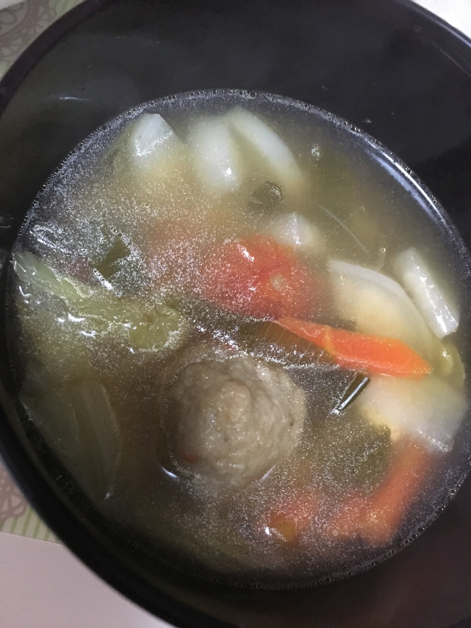 肉団子の簡単コンソメスープ
