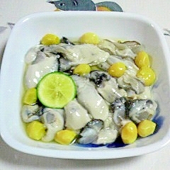 牡蠣と銀杏にスダチとタバスコ レシピ 作り方 By 2727椿 楽天レシピ