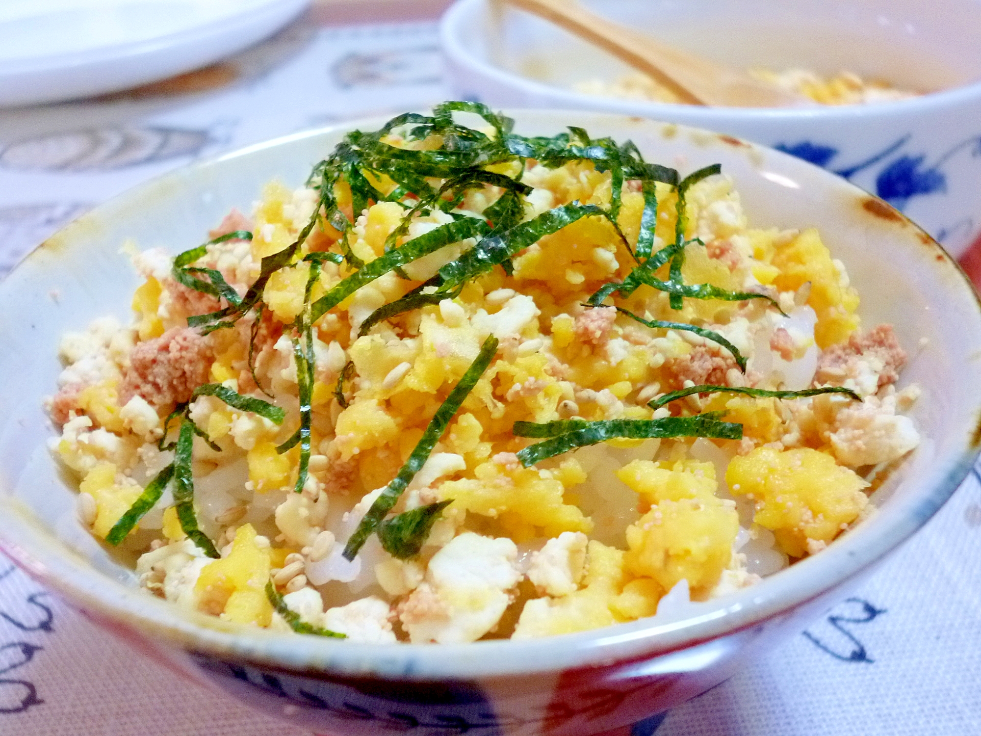 朝ご飯♪食欲と元気のもと★塩豆腐と玉たらふりかけ♪