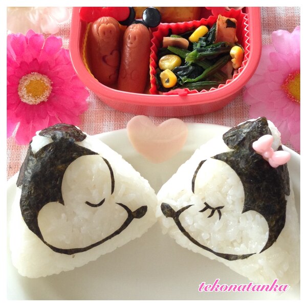 簡単 ミッキーとミニーのおにぎり キャラ弁 レシピ 作り方 By Tekonani 楽天レシピ 簡単 ミッキーとミニーのおにぎり キャラ弁 レシピ 作り方 By Tekonani 楽天レシピ