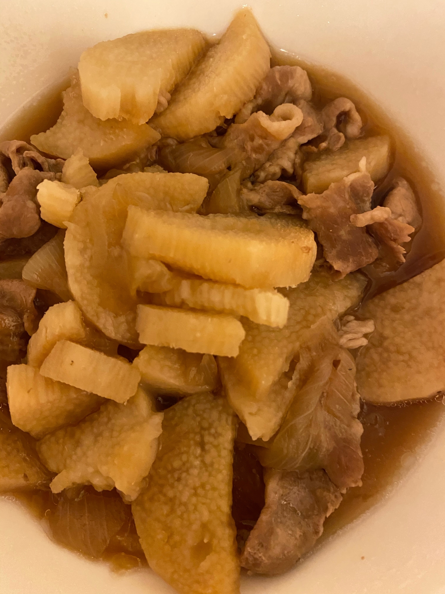 ご飯がススム！長芋と豚肉の煮物