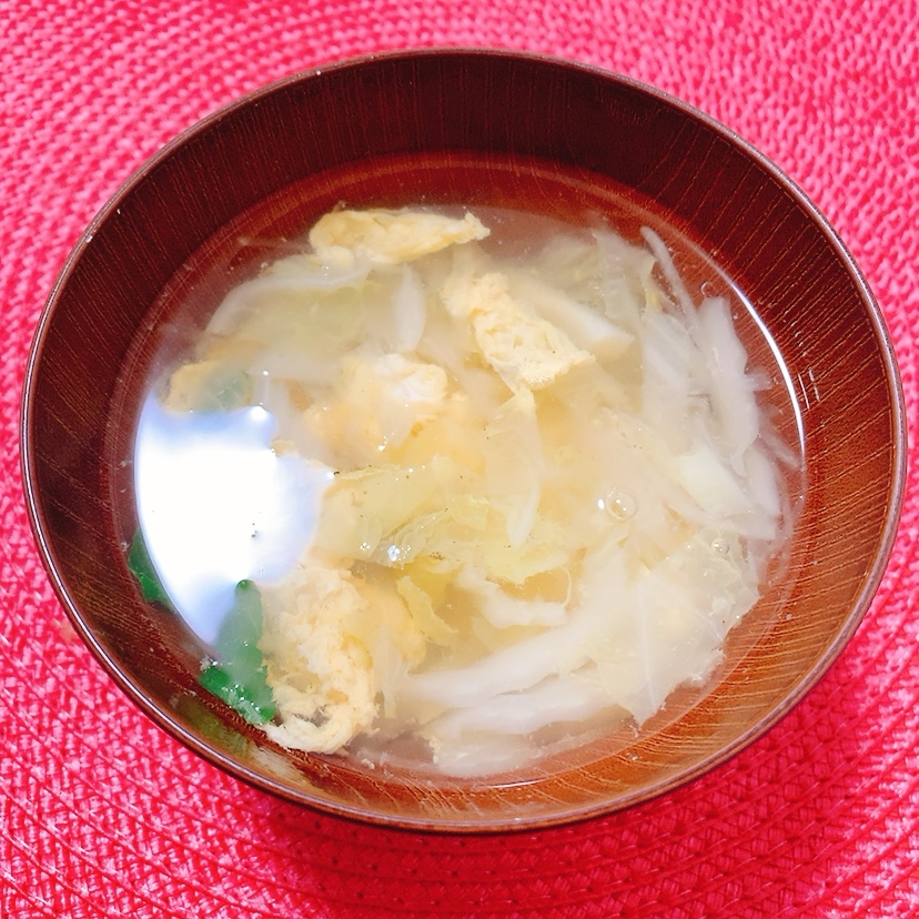 白菜と卵♪お吸い物