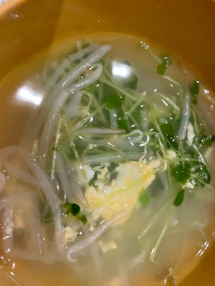 豆苗と卵のスープ