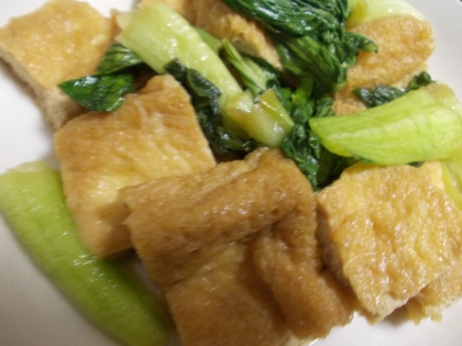 小松菜と厚揚げのわさび炒め