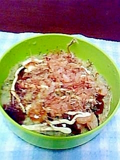 レンジで☆茶殻とほうれん草入り☆SDGSお好み焼き