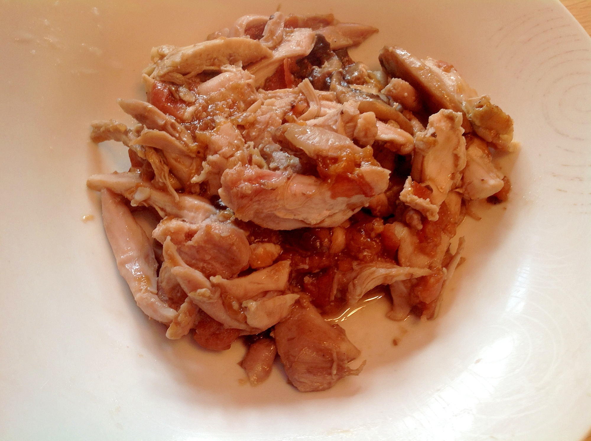 鶏肉とマッシュルームの梅炒め