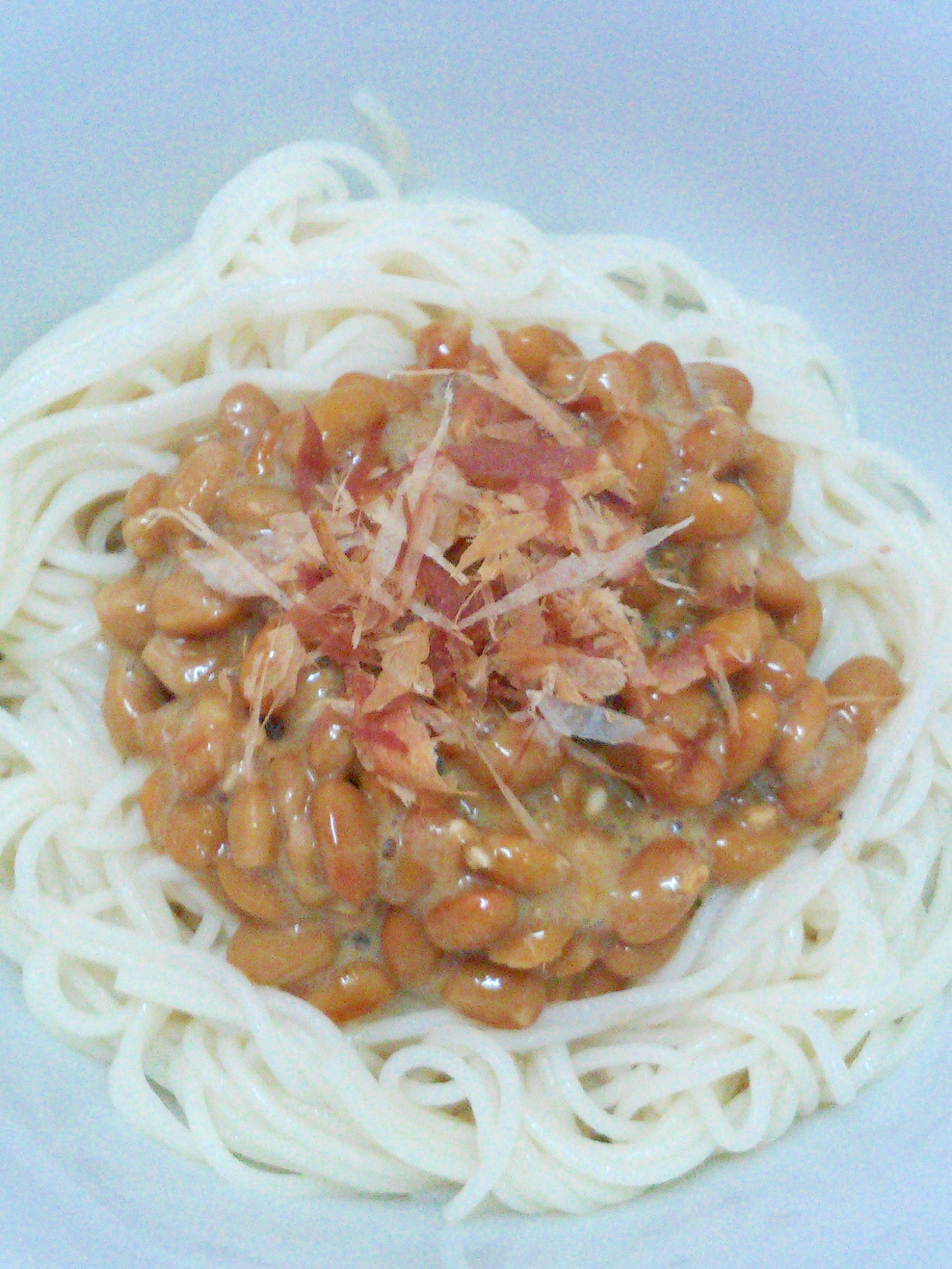 簡単★ひとりおうちランチ★納豆のせぶっかけ素麺