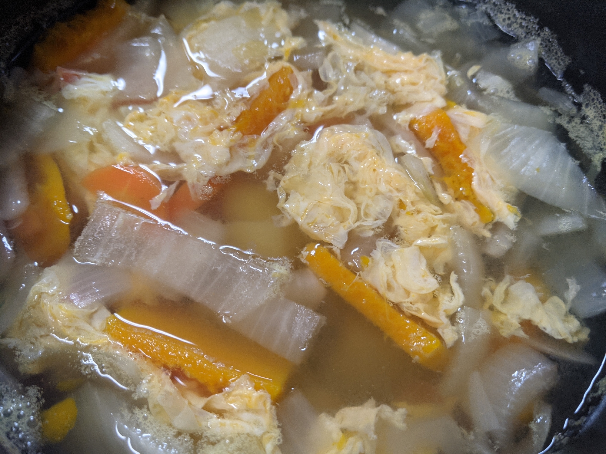 じゃが芋玉ねぎ人参大根かぼちゃ卵コンソメスープ レシピ 作り方 By Chun 楽天レシピ