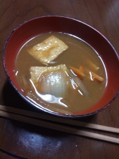 厚揚げのお味噌汁♪