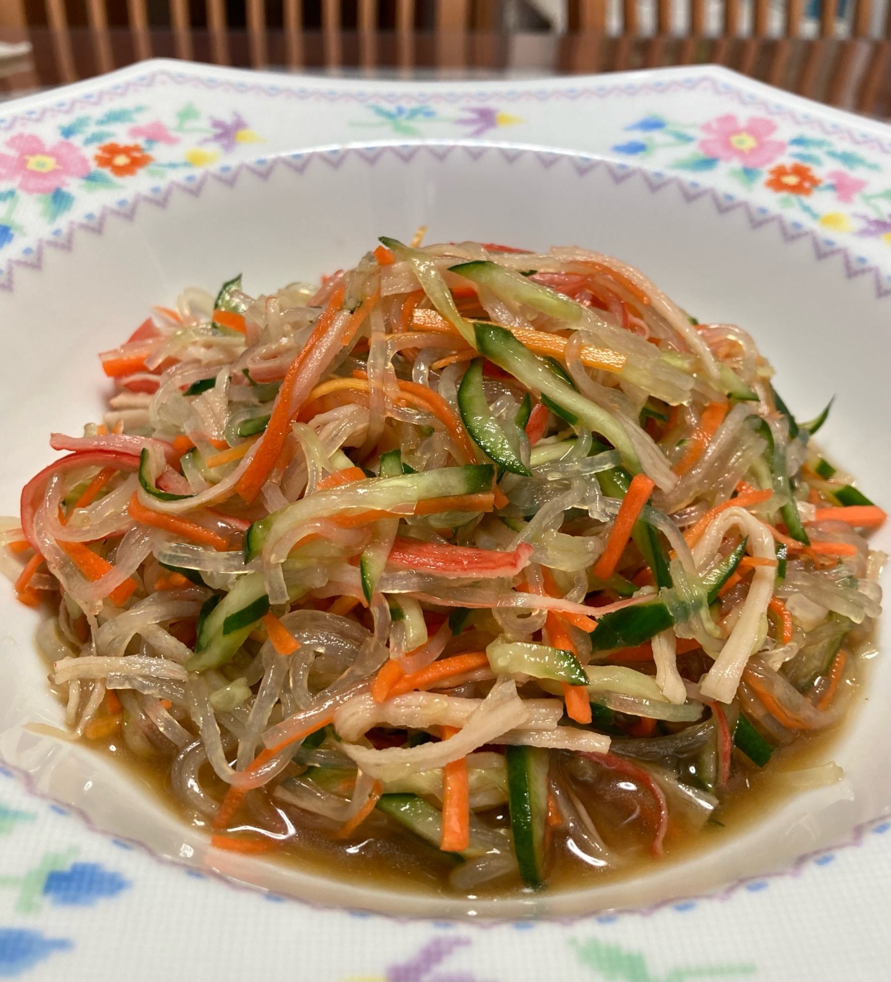 作り置きの冷やし中華のタレで☆春雨サラダ