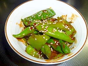 青唐辛子とピーマンの辛みそ炒め レシピ 作り方 By Tententen48 楽天レシピ