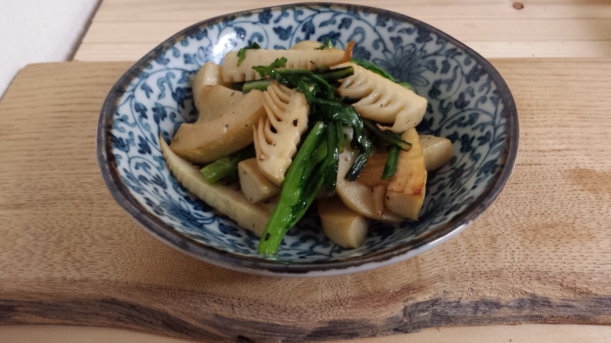 筍と春菊の炒め物