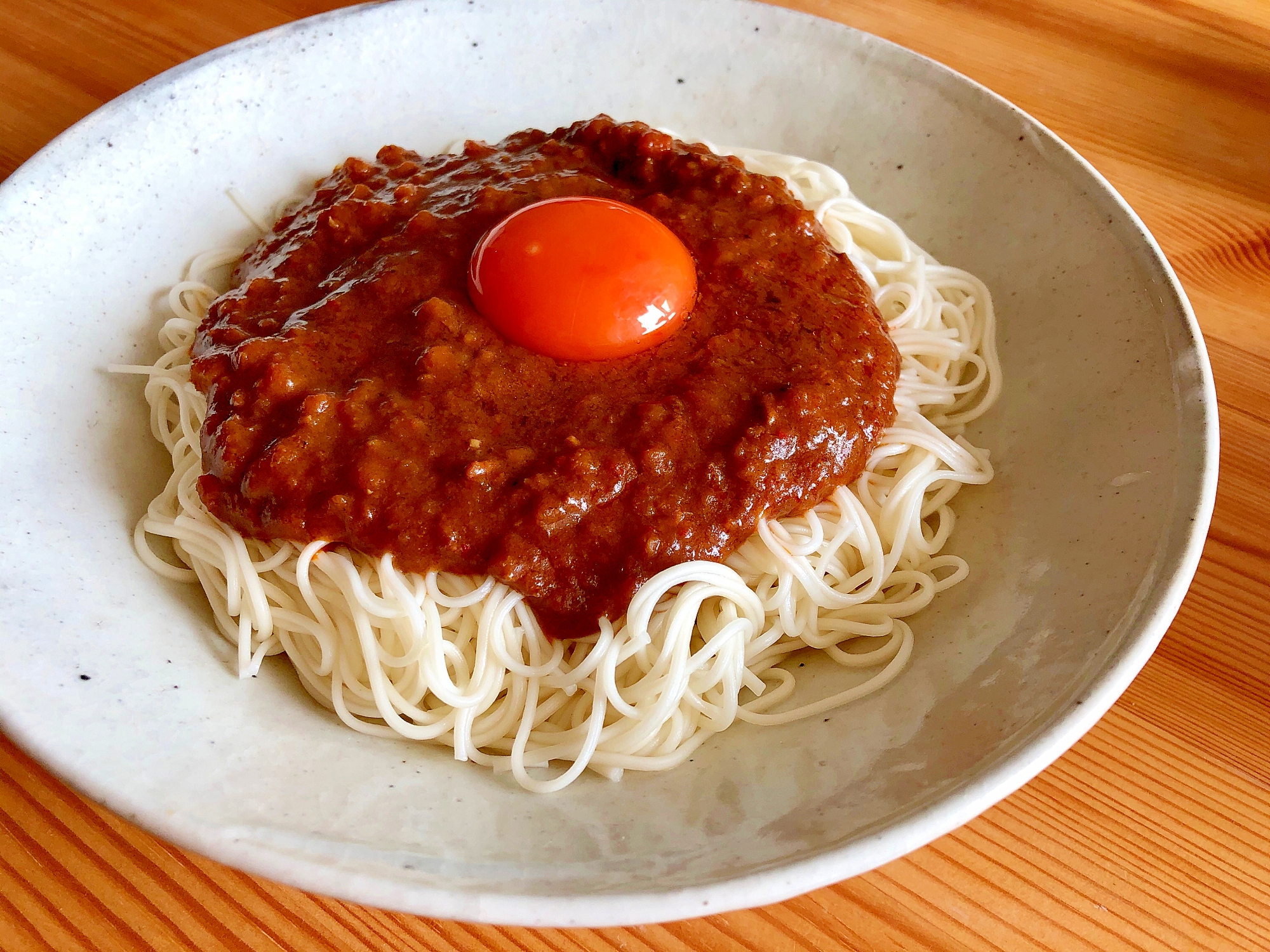 眠っている素麺で☆ドライカレー素麺