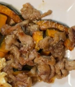 豚肉とカボチャの甘辛焼き