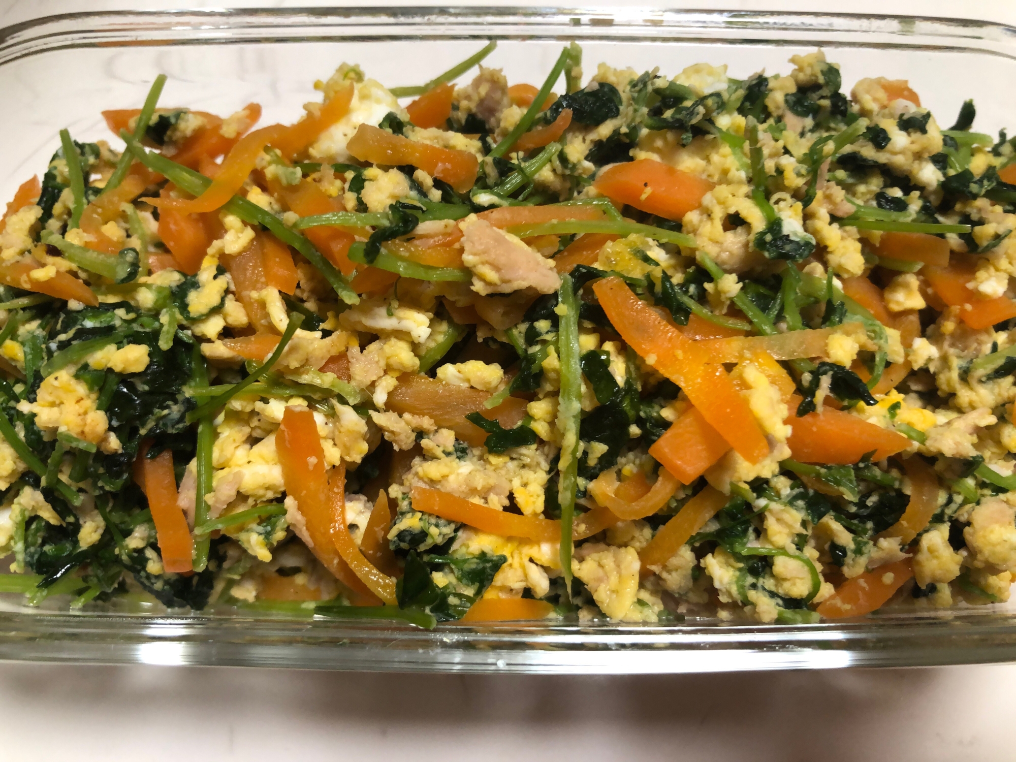 豆苗の彩り炒め