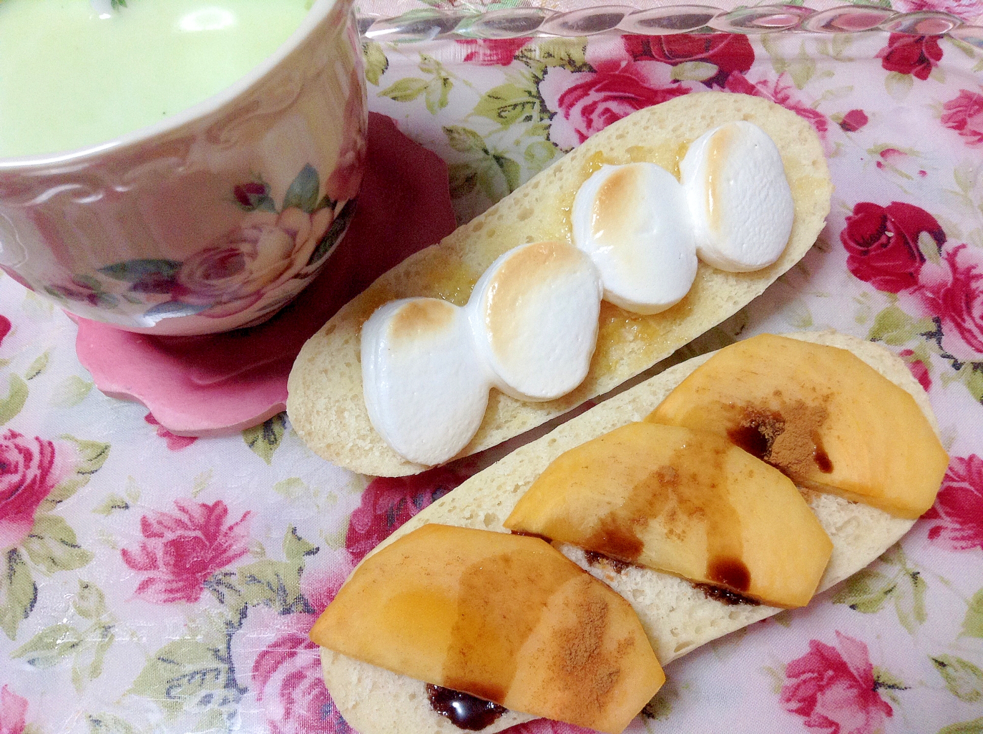 ☆柚子マシュマロと柿チョコ☆プチパン＆青汁ミルク