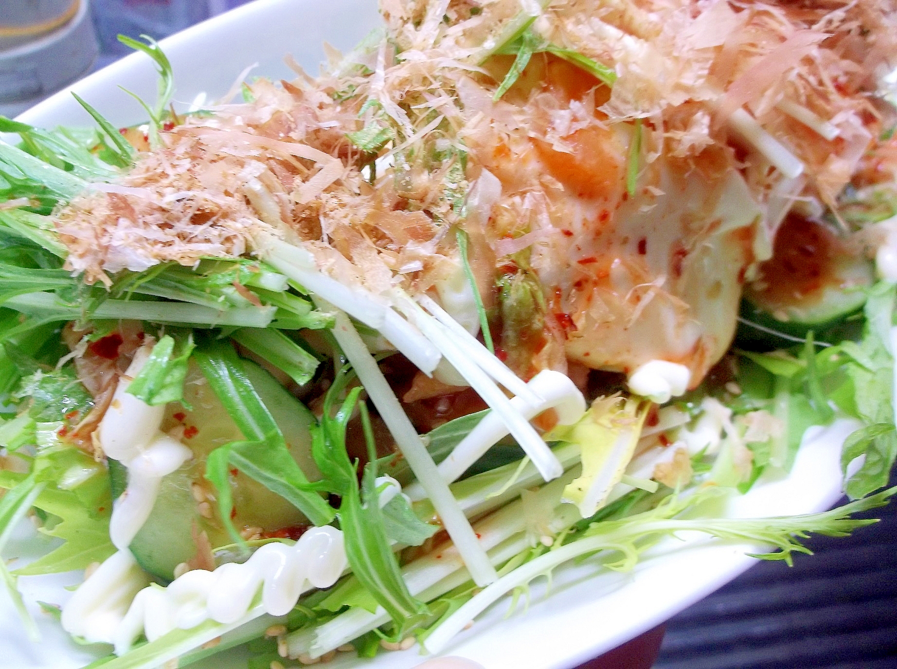 水菜と豆腐のサラダ☆