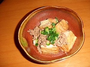 厚揚げとひき肉の煮物