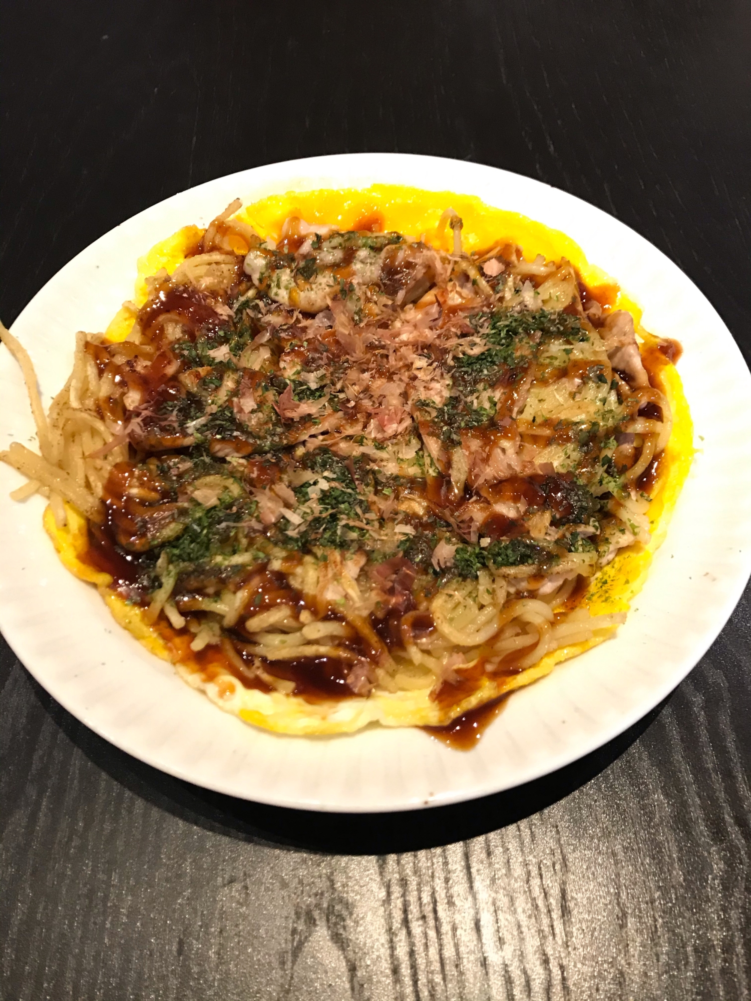 簡単 ちゃんぽん麺を使った広島焼き風レシピ レシピ 作り方 By オジオジ 楽天レシピ