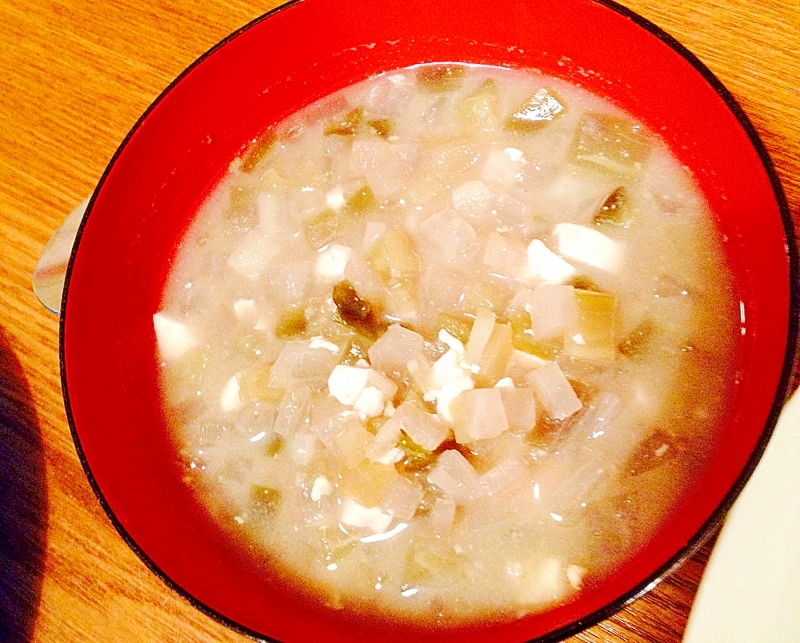 離乳食☆ナスと大根と豆腐の味噌汁