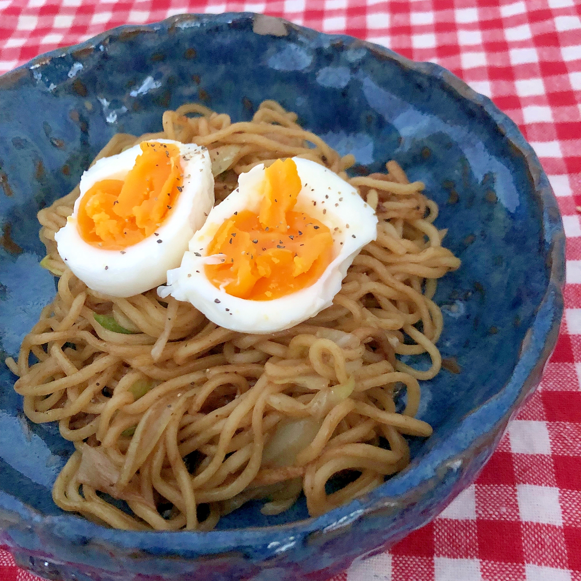 ゆで卵の焼きそば☆