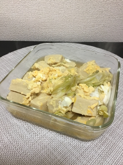 ねぎで作りました♡
いつも煮る高野豆腐より美味しく出来ました♡
ご馳走さまでした♡