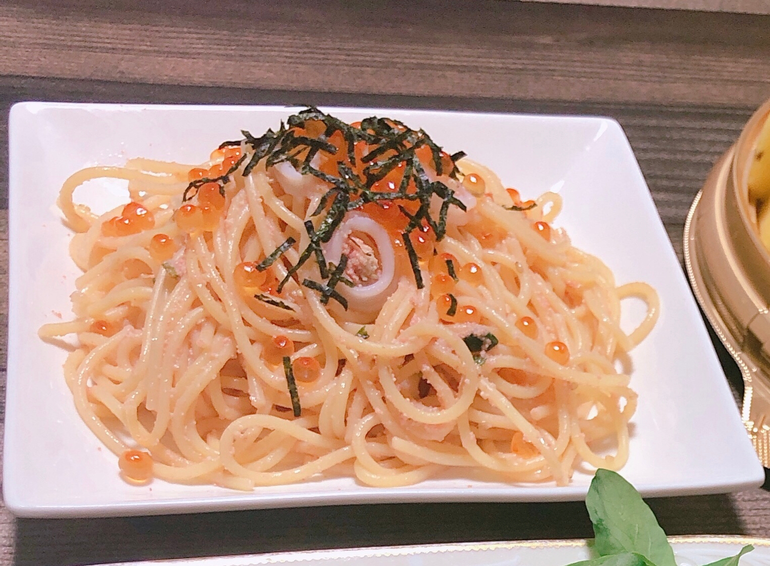 たらことイカといくらのパスタ୨୧⑅*.