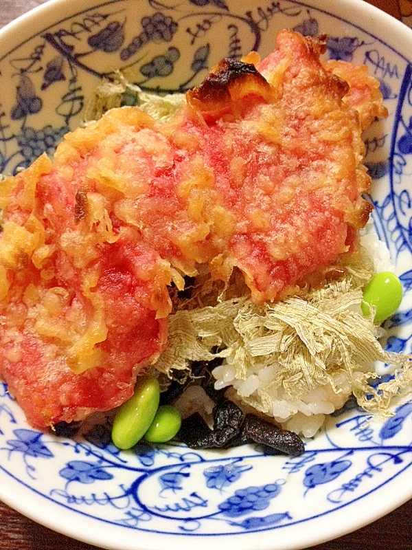 麺つゆ無くても♪美味しい天丼〜紅生姜の天ぷら〜