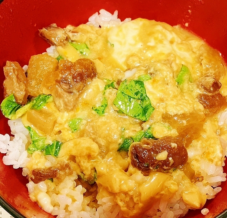 おでんの残り活用の牛玉丼