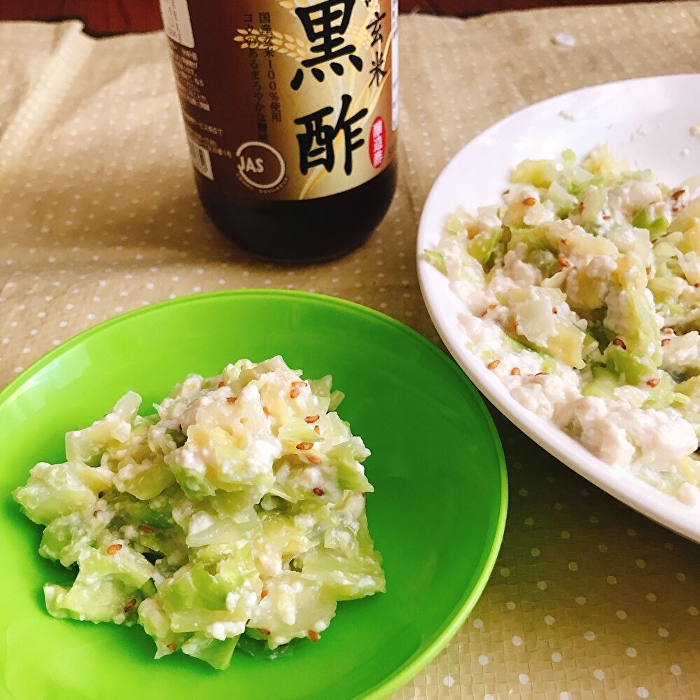 キャベツの白和え＊絹豆腐＊いりごま＊黒酢