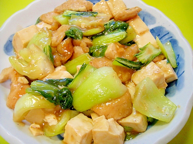 豆腐とチンゲン菜のオイスター煮