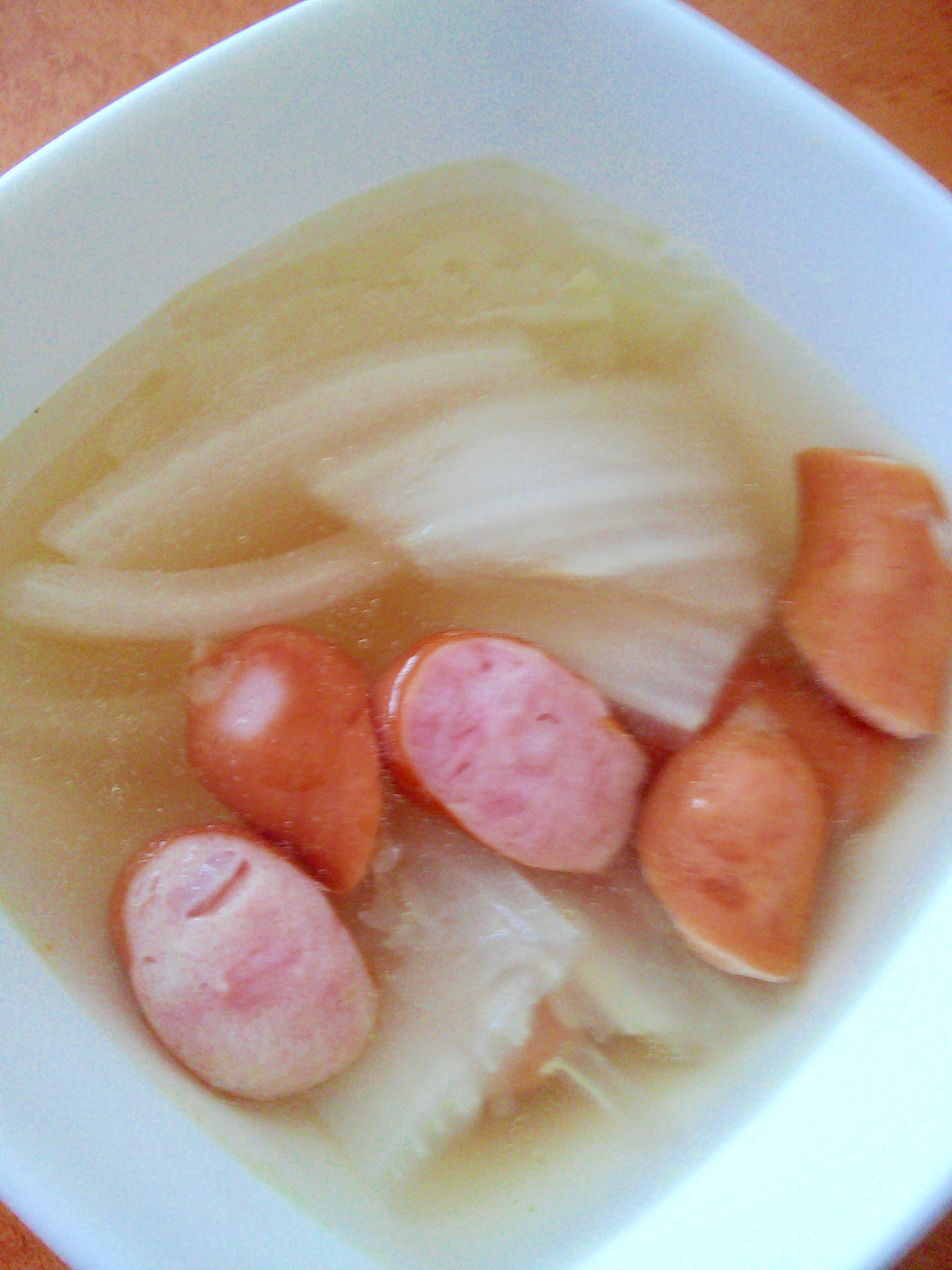簡単★やさしいスープ★白菜とウインナーの和風スープ